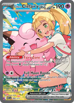 Lillie's Clefairy ex card (Ascended Heroes 280) with Lillie in the artwork