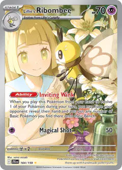 Lillie's Ribombee card (Journey Together 164) with Lillie in the artwork