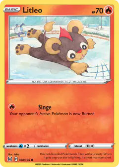 Litleo card (Lost Origin 28) with Galarian Mr. Mime in the artwork