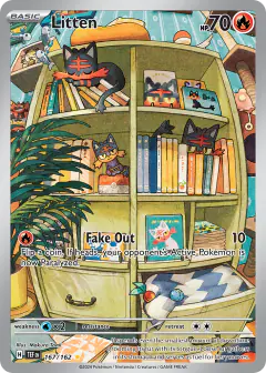 Litten card (Temporal Forces 167) with Alolan Meowth in the artwork
