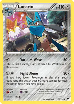 Lucario card (Fates Collide 63) with Mega Alakazam in the artwork