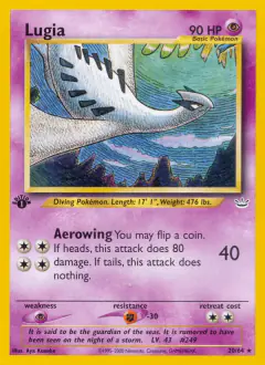 Lugia card (Neo Revelation 20) with Ho-Oh in the artwork