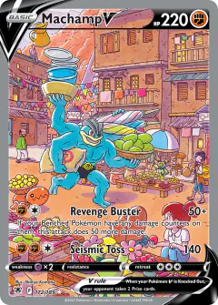 Machamp V card (Astral Radiance 172) with Maractus in the artwork