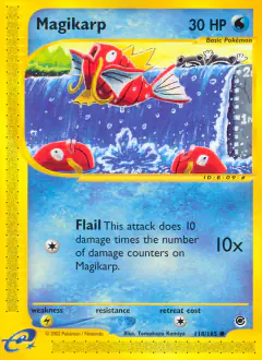 Magikarp card (Expedition Base Set 118) with Poliwhirl in the artwork
