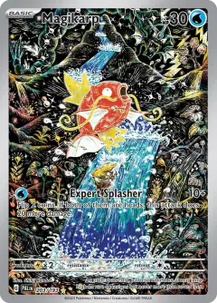 Magikarp card (Paldea Evolved 203) with Gyarados in the artwork
