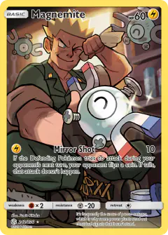 Magnemite card (Cosmic Eclipse 242) with Lt. Surge in the artwork