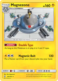 Magnezone card (Unified Minds 60) with Magnemite in the artwork