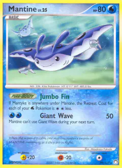 Mantine card (Mysterious Treasures 29) with Remoraid in the artwork