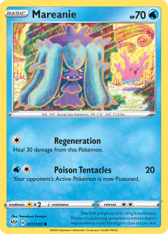 Mareanie card (Darkness Ablaze 51) with Corsola in the artwork