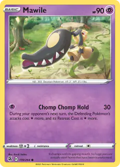 Mawile card (Fusion Strike 119) with Meowth in the artwork