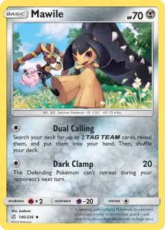 Mawile card (Cosmic Eclipse 140) with Jigglypuff in the artwork