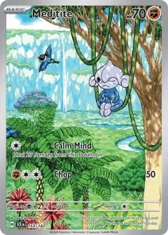 Meditite card (Stellar Crown 153) with Chatot in the artwork