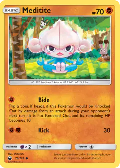 Meditite card (Celestial Storm 76) with Bunnelby in the artwork