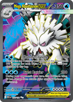 Mega Abomasnow ex card (Mega Evolution Base 157) with Abomasnow in the artwork