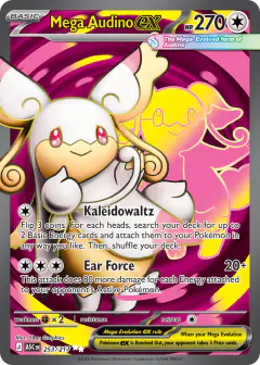 Mega Audino ex card (Ascended Heroes 253) with Audino in the artwork