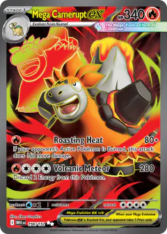 Mega Camerupt ex card (Mega Evolution Base 156) with Camerupt in the artwork