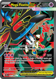 Mega Floette ex card (Chaos Rising 101) with Eternal Floette in the artwork