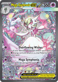 Mega Gardevoir ex card (Mega Evolution Base 178) with Ralts in the artwork