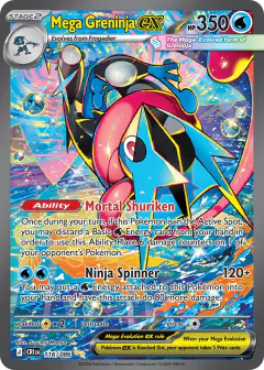Mega Greninja ex card (Chaos Rising 116) with Greninja in the artwork