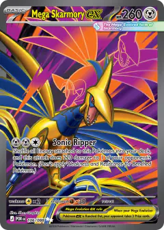 Mega Skarmory ex card (Perfect Order 106) with Skarmory in the artwork