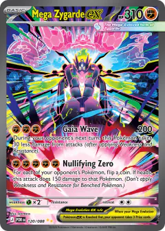 Mega Zygarde ex card (Perfect Order 120) with Zygarde Complete in the artwork