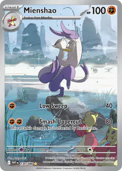 Mienshao card (White Flare 134) with Mienfoo in the artwork