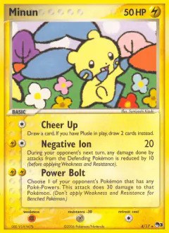 Minun card (POP Series 3 4) with Plusle in the artwork