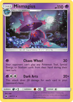 Mismagius card (Crimson Invasion 40) with Misdreavus in the artwork