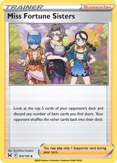 Miss Fortune Sisters card (Lost Origin 164) with Clover in the artwork