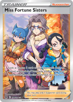 Miss Fortune Sisters card (Lost Origin 194) with Clover in the artwork
