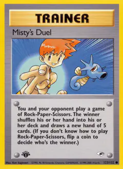 Misty's Duel card (Gym Heroes 123) with Horsea in the artwork