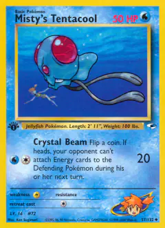 Misty's Tentacool card (Gym Heroes 57) with Misty in the artwork