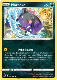 Morpeko card (Silver Tempest 116) with Togedemaru in the artwork