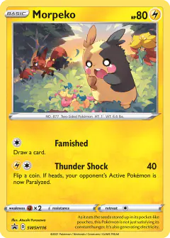 Morpeko card (SWSH Black Star Promos 116) with Nickit in the artwork