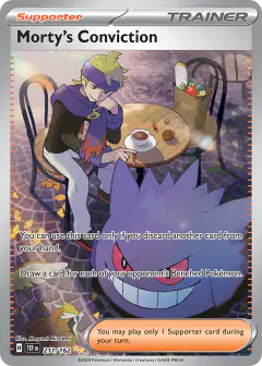 Morty's Conviction card (Temporal Forces 211) with Pidgey in the artwork