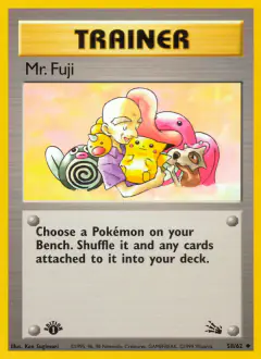 Mr. Fuji card (Fossil 58) with Pikachu in the artwork