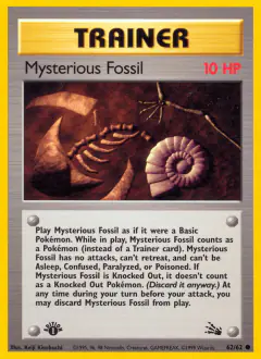 Mysterious Fossil card (Fossil 62) with Omanyte in the artwork