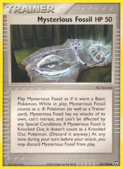 Mysterious Fossil card (Power Keepers 85) with Omanyte in the artwork