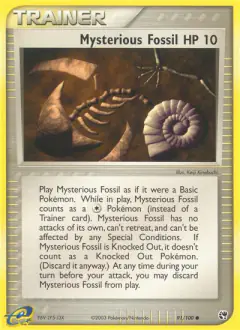 Mysterious Fossil card (Sandstorm 91) with Omanyte in the artwork