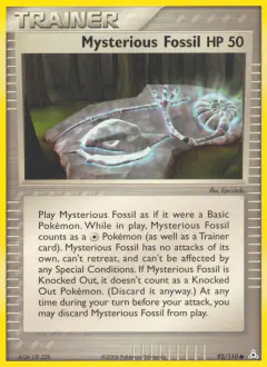 Mysterious Fossil card (Holon Phantoms 92) with Omanyte in the artwork