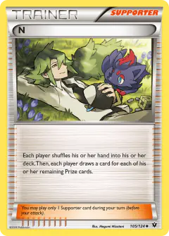 N card (Fates Collide 105) with Zorua in the artwork