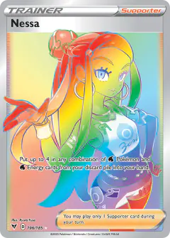 Nessa card (Vivid Voltage 196) with Wailord in the artwork