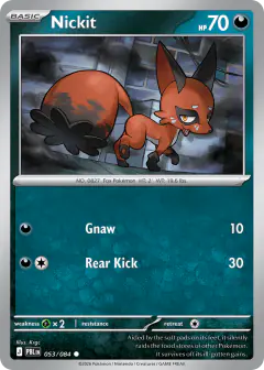 Nickit card (Pitch Black 53) with Mega Darkrai in the artwork