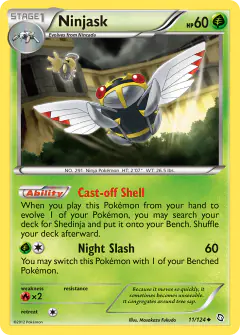 Ninjask card (Dragons Exalted 11) with Shedinja in the artwork