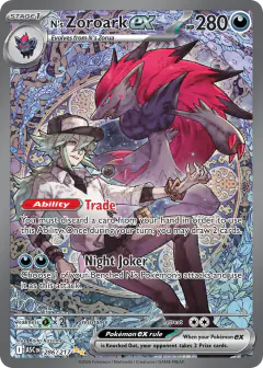 N's Zoroark ex card (Ascended Heroes 286) with N in the artwork