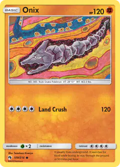 Onix card (Lost Thunder 109) with Diglett in the artwork