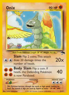 Onix card (Southern Islands 3) with Pidgeot in the artwork