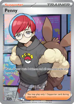 Penny card (Scarlet & Violet Base 239) with Eevee in the artwork