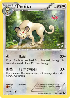 Persian card (Steam Siege 89) with Flabébé in the artwork