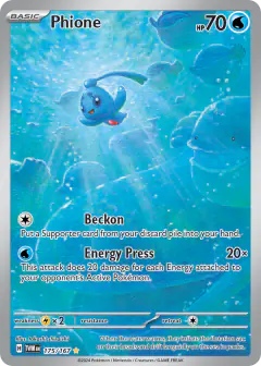 Phione card (Twilight Masquerade 175) with Wailmer in the artwork